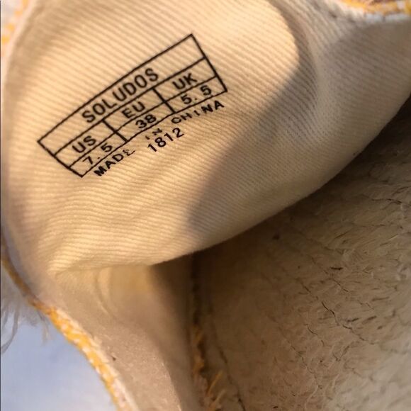 Soludos yellow canvas kiki tassle mules 7.5 - Picture 7 of 7